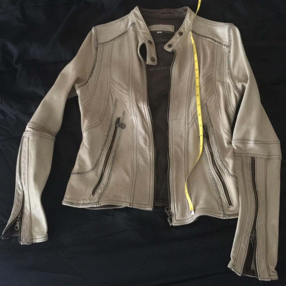 ALAN MICHAEL CAMEL COLORED Leather Jacket